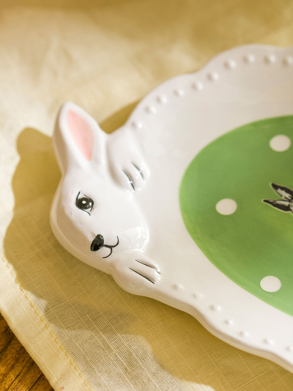 LCW HOME Karişik Tavşan Baskılı Seramik Tabak 20 cm - 1