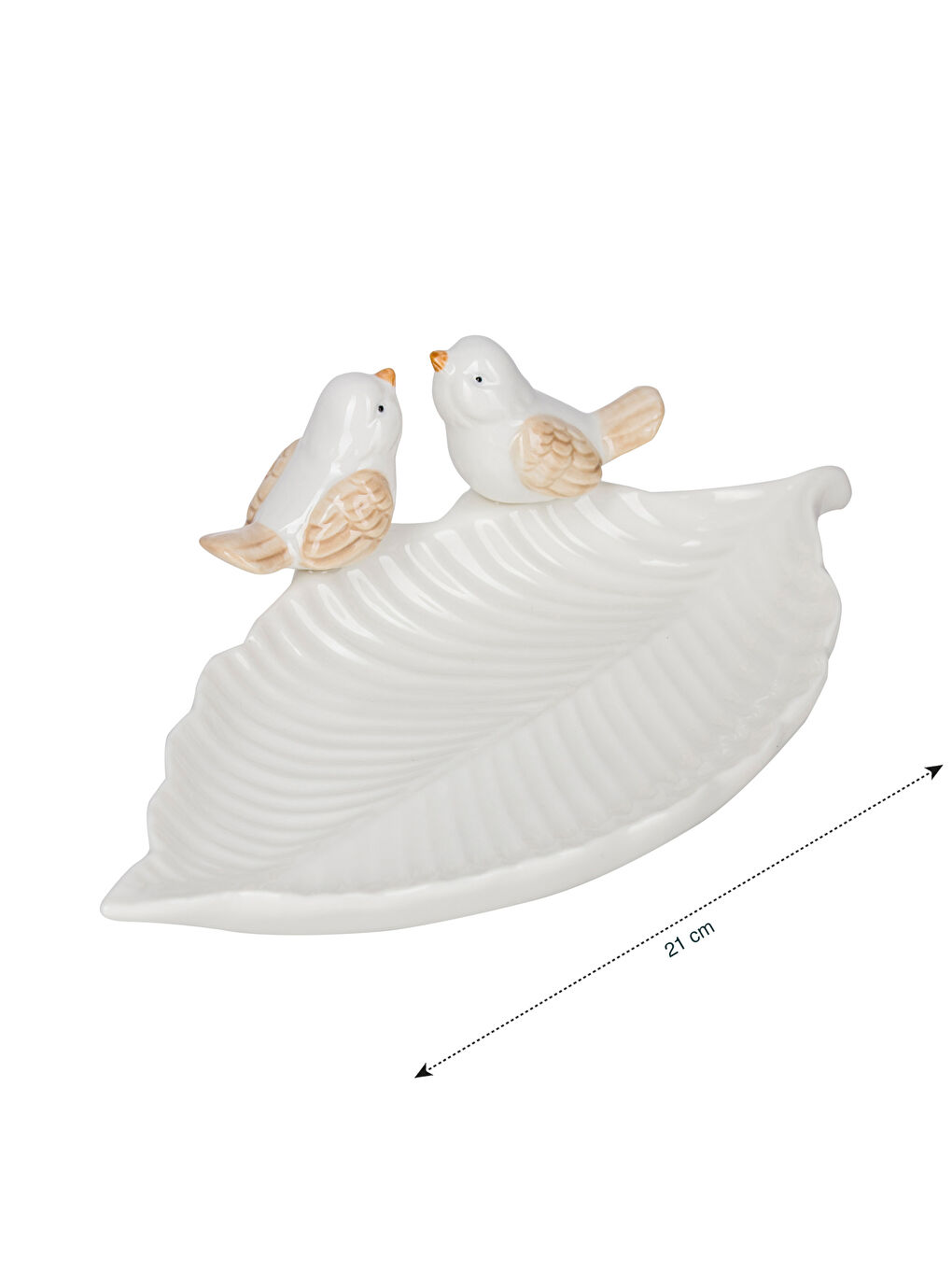 Ekru Porselen Dekoratif Tabak 21 cm-4