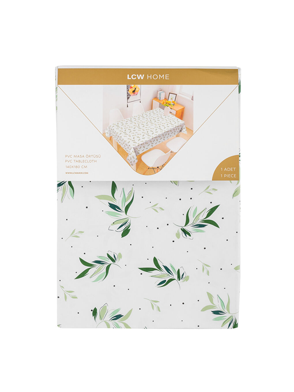 Leaf Patterned Tablecloth 140x180 cm -S5CJ87Z8-F9C