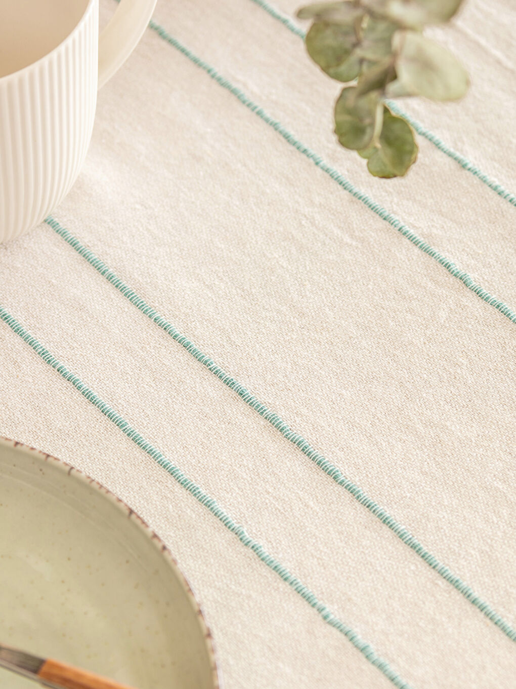 Striped Embroidered Tablecloth 150x200 cm -S5CJ92Z8-YYN