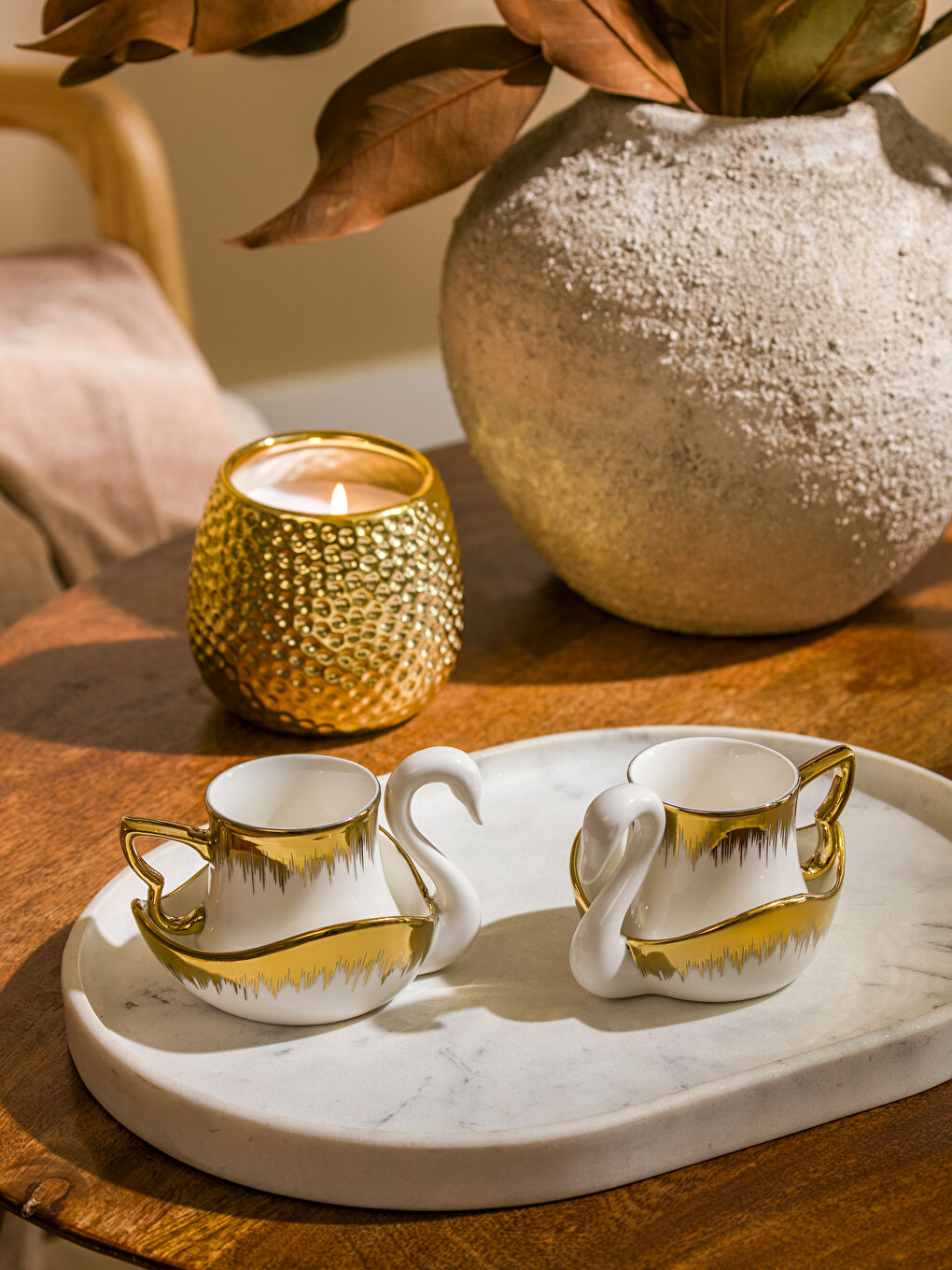 Karışık Flamingo Figürlü 2 Kişilik Porselen Kahve Fincan Takımı 90 Ml