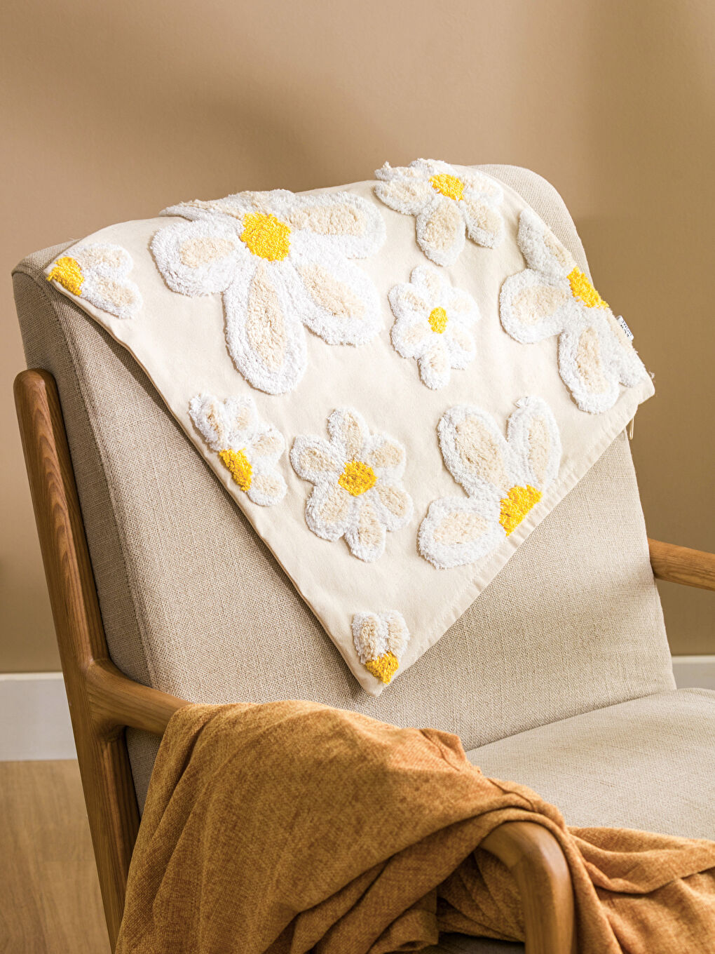 Floral Embroidered Cushion Case 45x45 cm -S5CQ20Z8-YXD