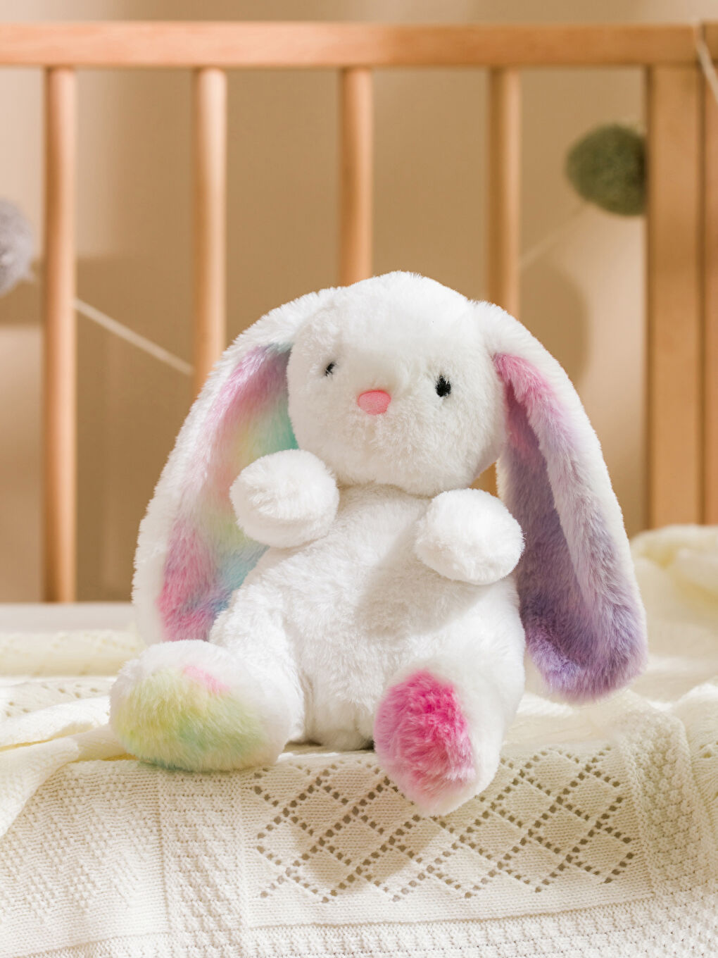 LCW HOME Beyaz Tavşan Figürlü Pelüş Bebek Kırlent 30 Cm