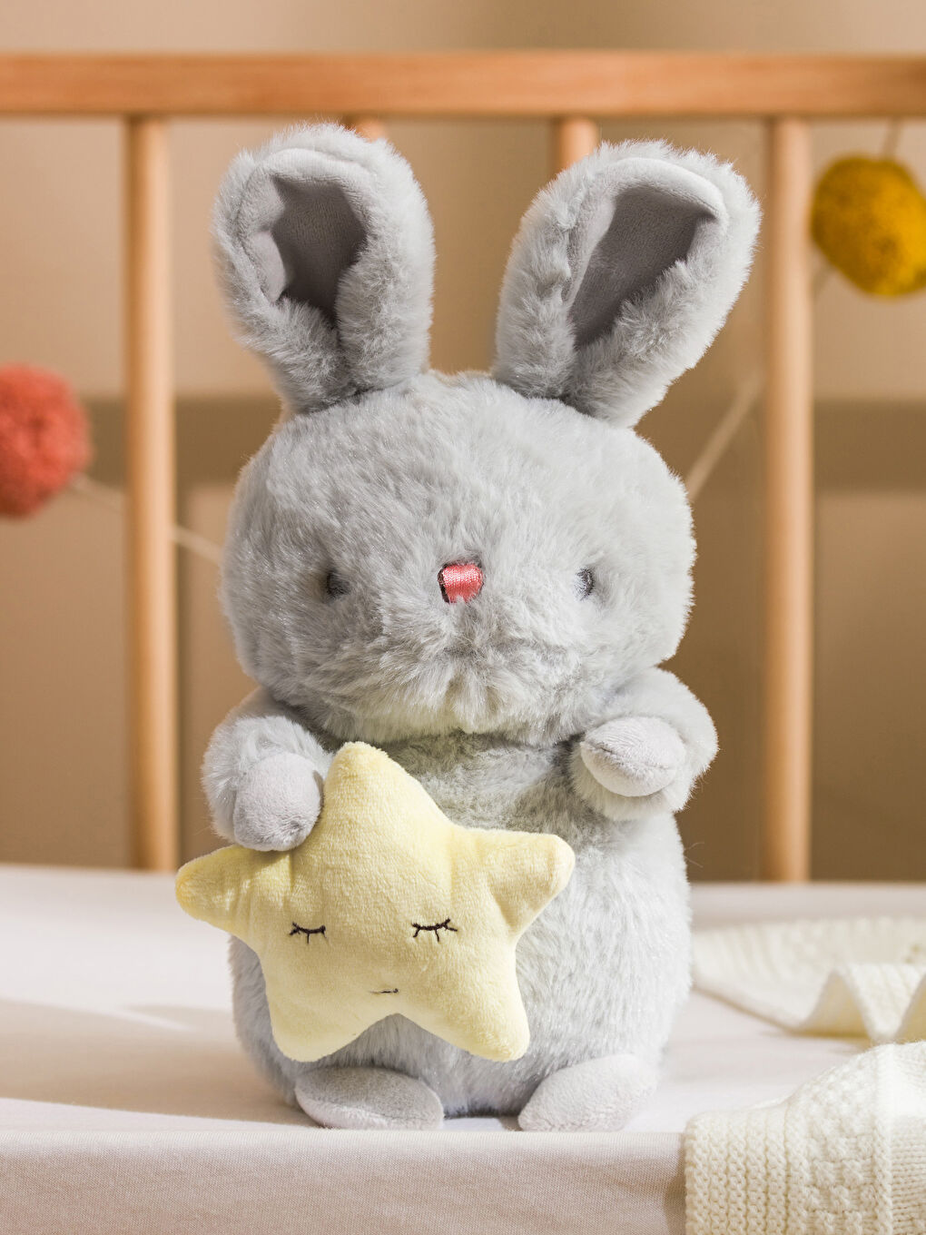 LCW HOME Gri Tavşan Pelüş Bebek Kırlent 30 Cm - 1