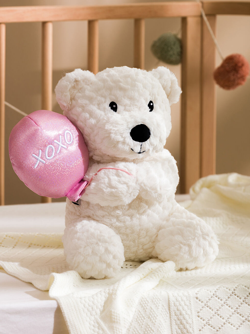 LCW HOME Ekru Ayıcık Figürlü Dolgulu Pelüş Bebek Kırlent 36 Cm