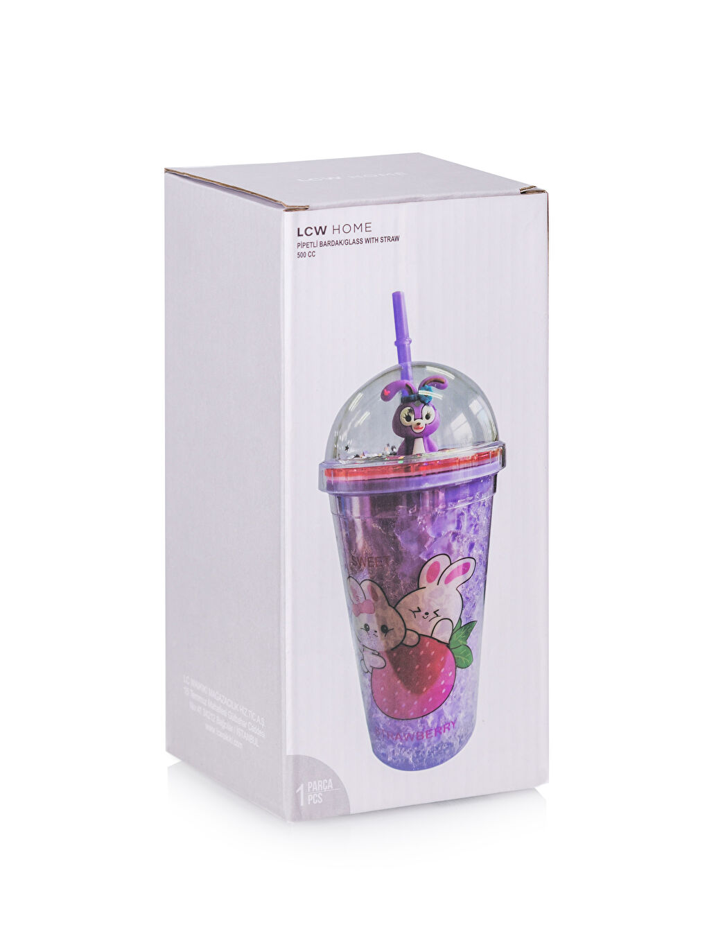 Printed Soft Drink Glass with Straw 500 ml -S5CS26Z8-M0T