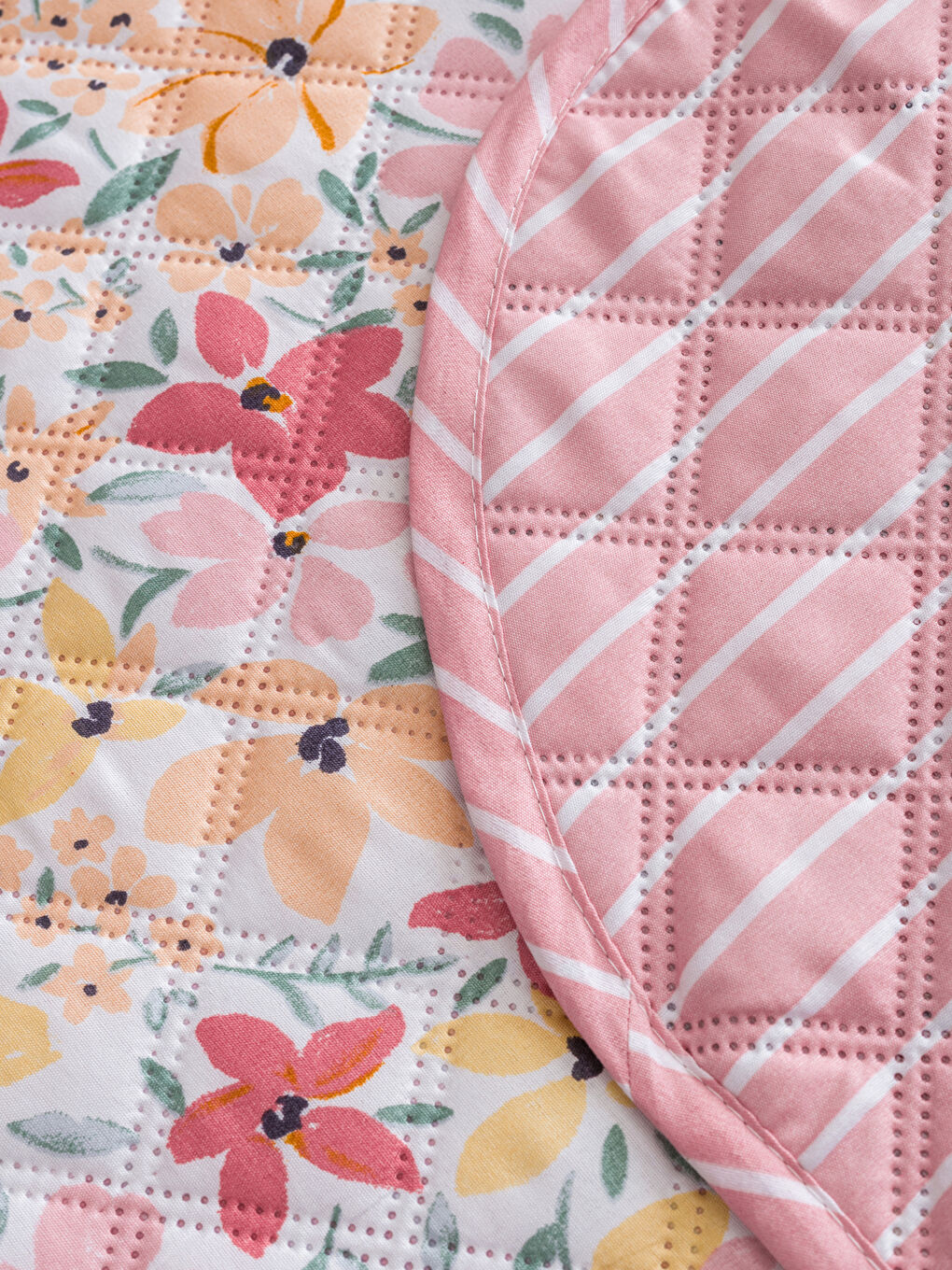 Floral Patterned Single Bedspread -S5DA75Z8-F9C