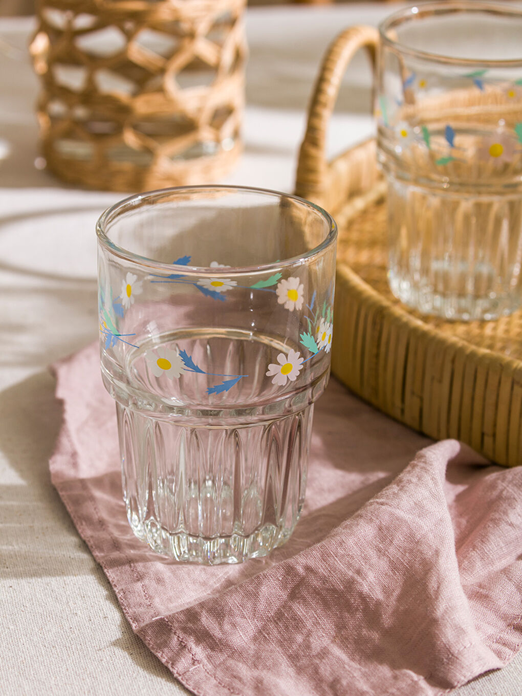 Floral Patterned Glass Set of 4 380 ml -S5DE66Z8-Q57