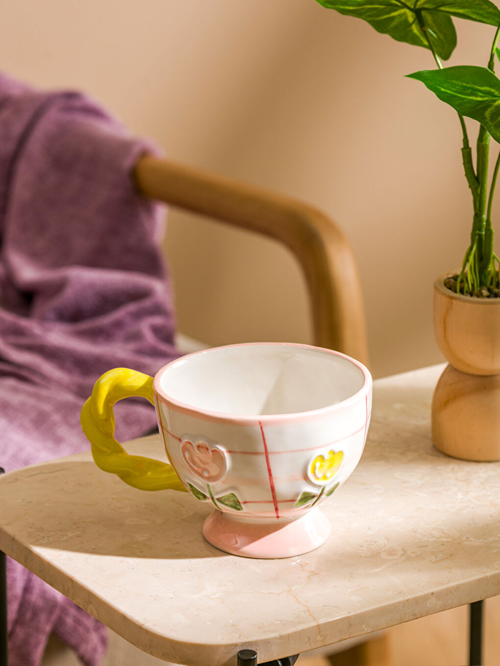 Karışık Çiçek Baskılı Porselen Kupa 400 ml-1