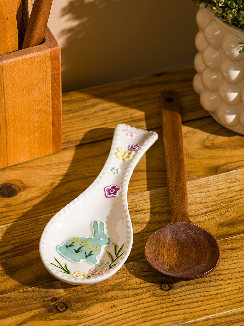 Подставка для ложки из керамики с принтом 23 см