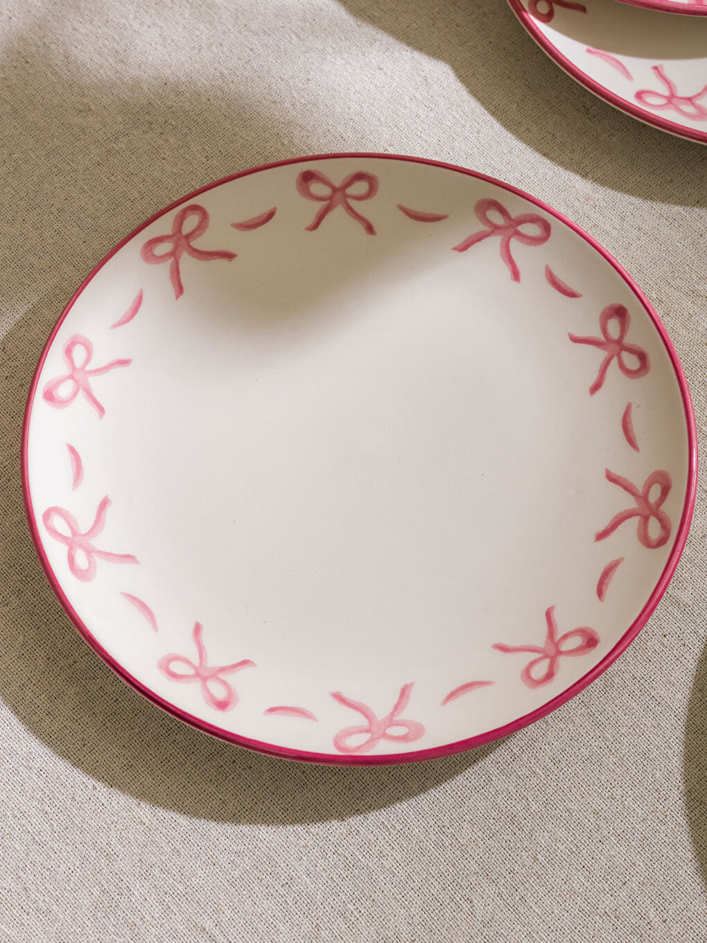 Bow Printed Ceramic Cake Plate Set 4-pack 21 cm -S5DK49Z8-LT4