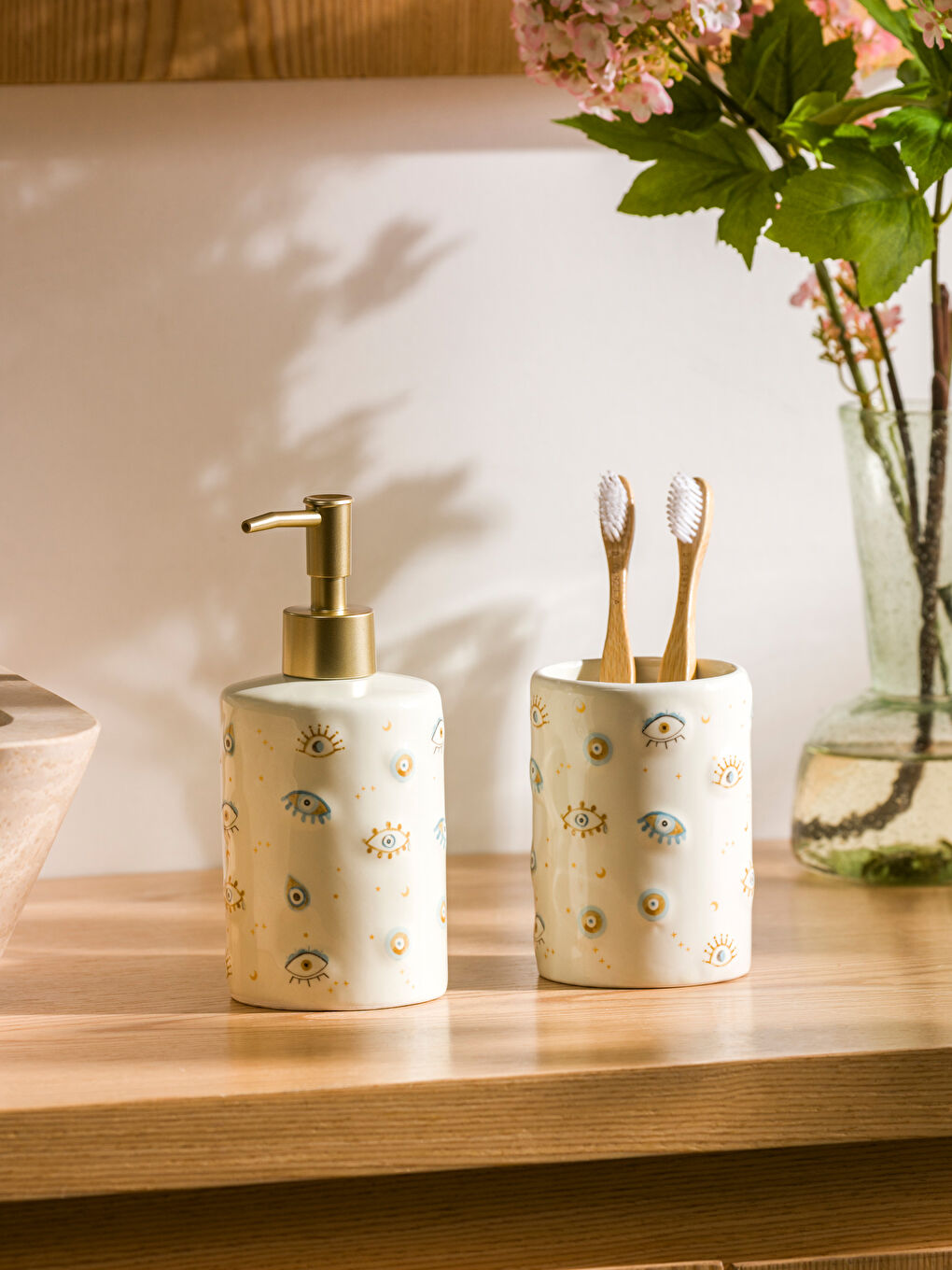 Eye Printed Ceramic Bath Set -S5DL29Z8-TH0