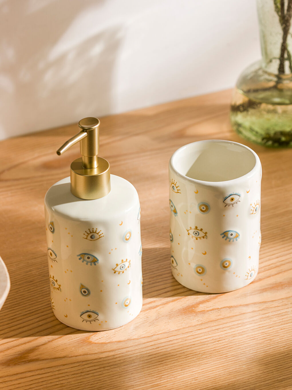 Eye Printed Ceramic Bath Set -S5DL29Z8-TH0