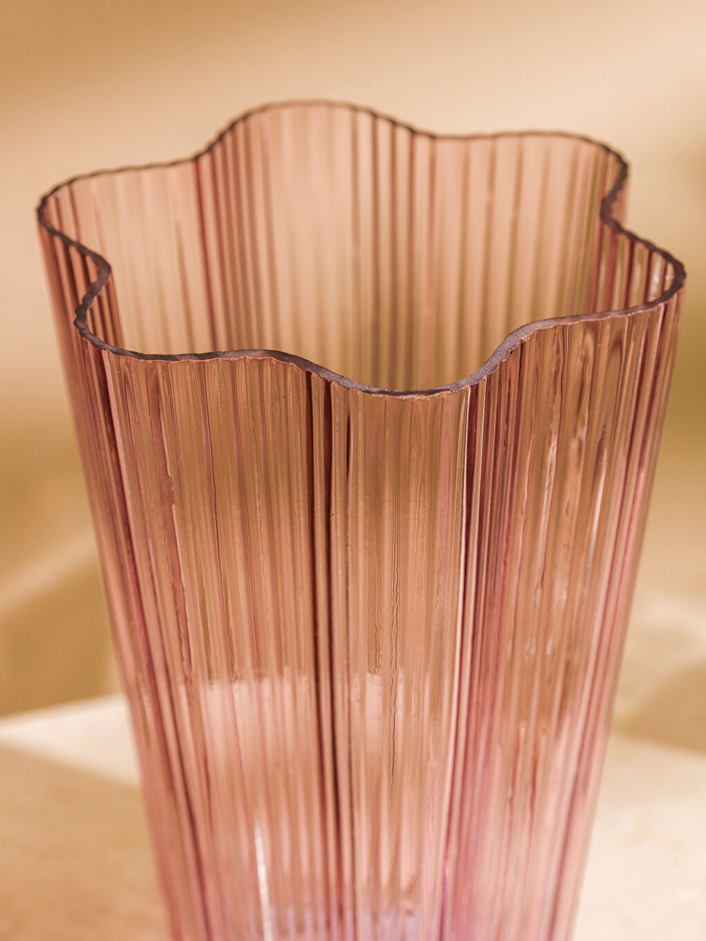 LCW HOME Pembe Desenli Cam Vazo 20 cm - 2