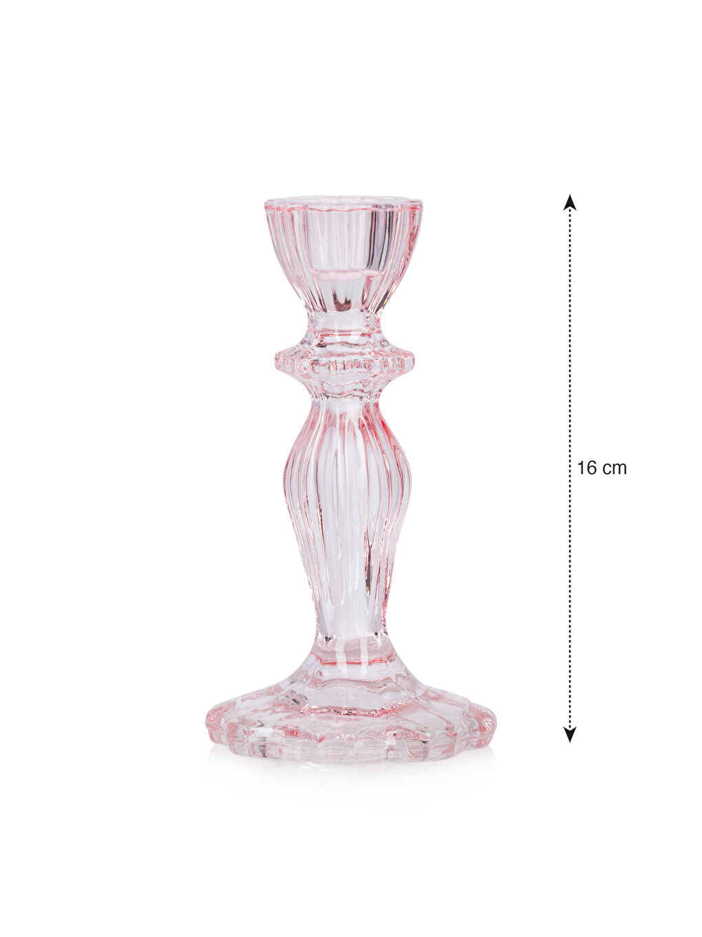 LCW HOME Pembe Ayaklı Cam Mumluk 16 cm - 3