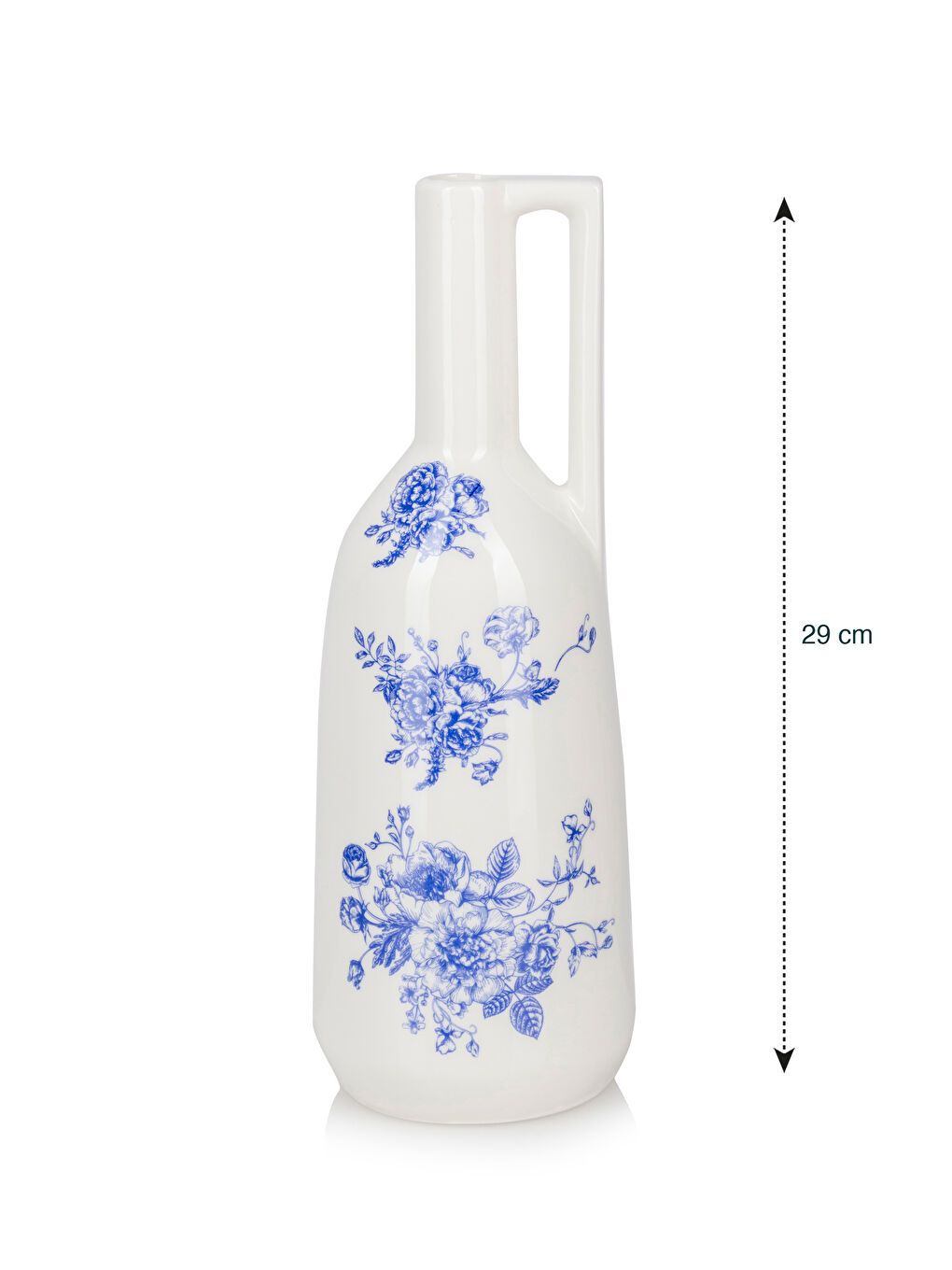 LCW HOME Mavi Çiçek Baskılı Seramik Vazo 29 cm - 3