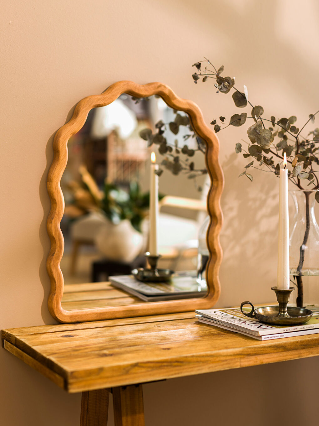LCW HOME Kahverengi Ahşap Çerçeveli Ayna 48 cm