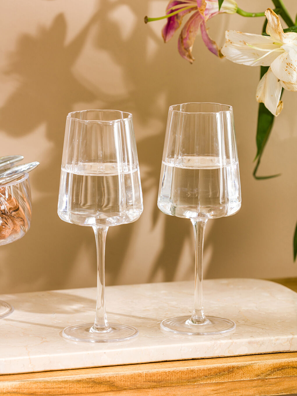 LCW HOME Renksiz Cam Ayaklı Su Bardağı 2'li 330 ml