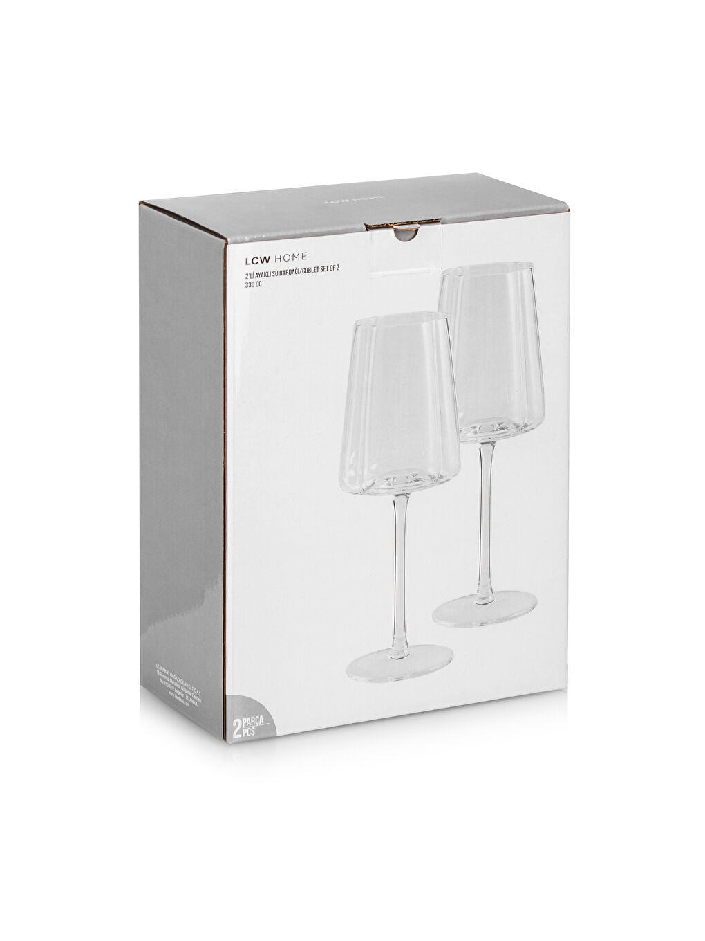 LCW HOME Renksiz Cam Ayaklı Su Bardağı 2'li 330 ml - 3