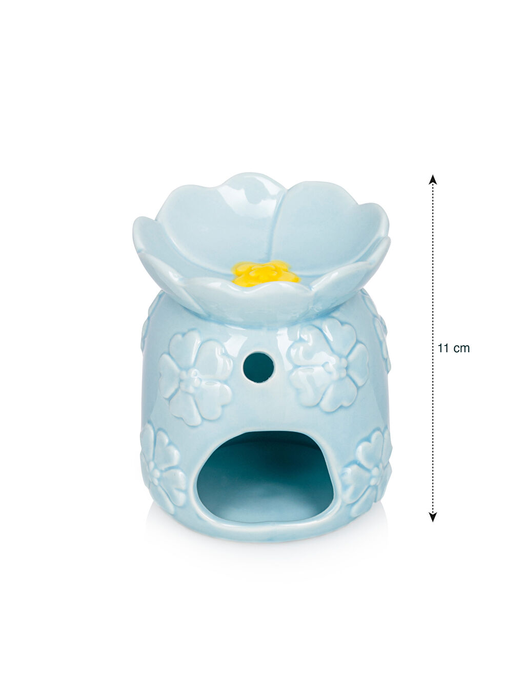 Keramički svećnjak cvetnog dezena - 10x10x13 cm -S5DQ71Z8-DP8