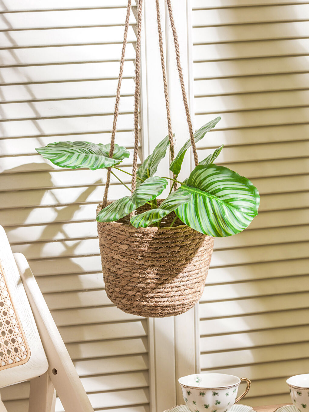 LCW HOME Kahverengi Hasır İpli Çiçek Saksısı 75 cm