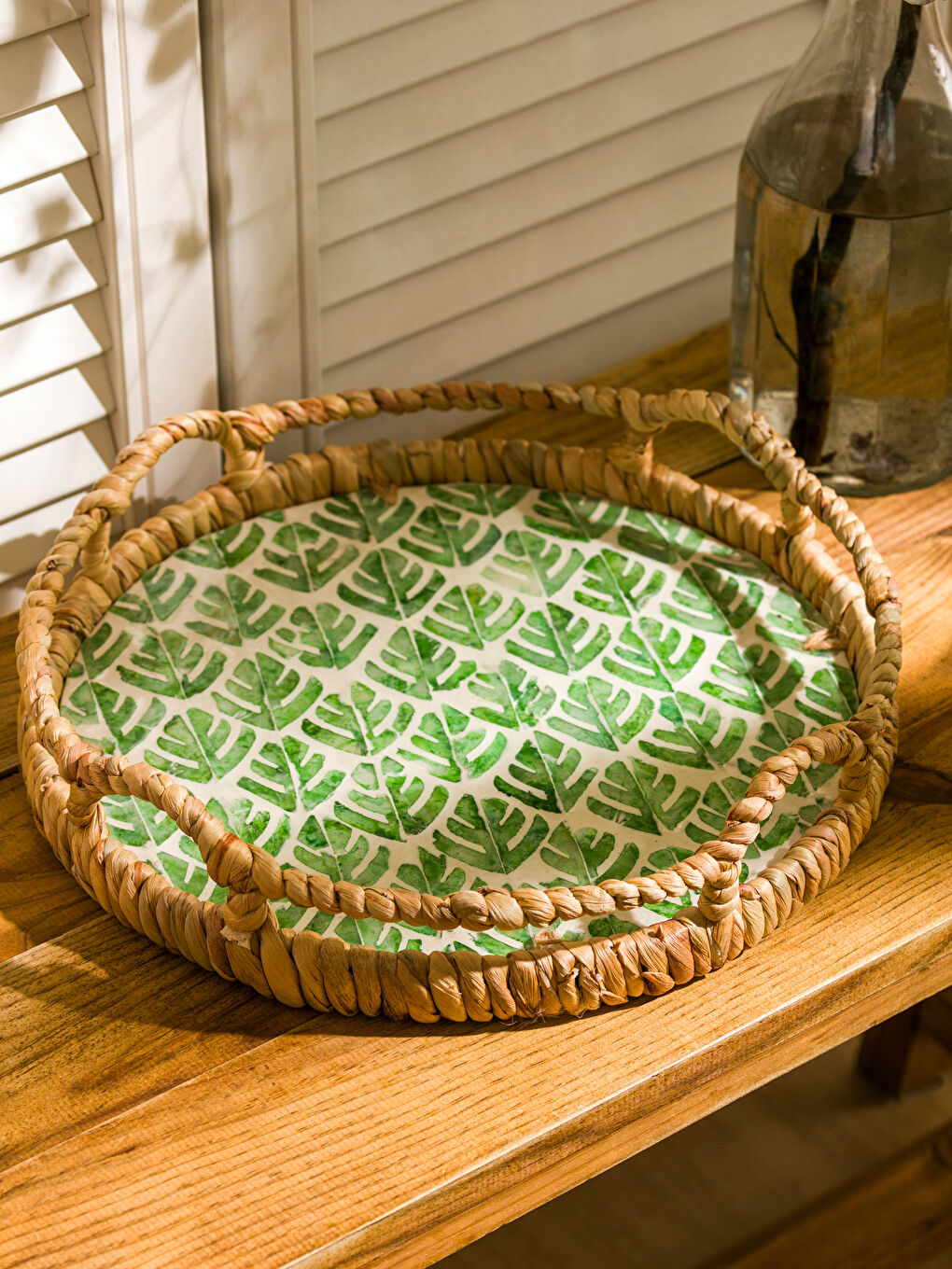 Karışık Dekoratif Hasır Tepsi 31 cm-1