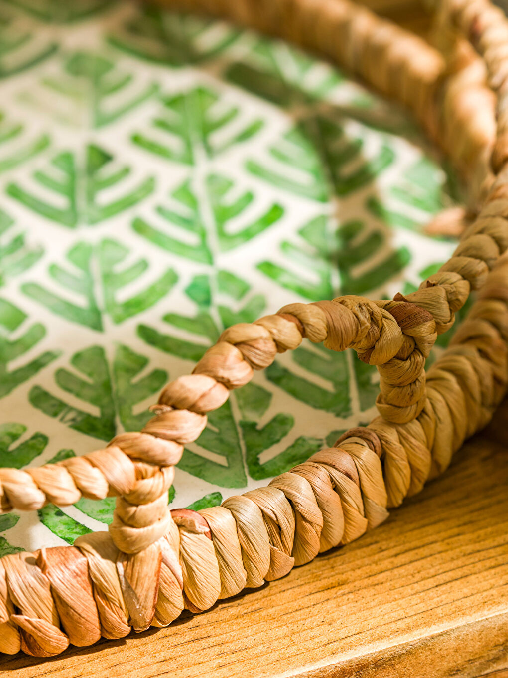 Karışık Dekoratif Hasır Tepsi 31 cm-2