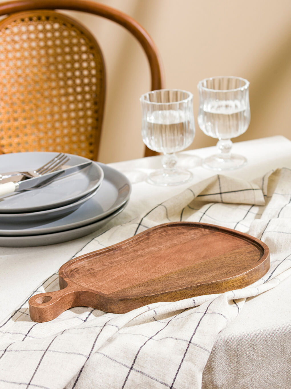 LCW HOME Kahverengi Ahşap Sunum Tabağı 29 cm - 1