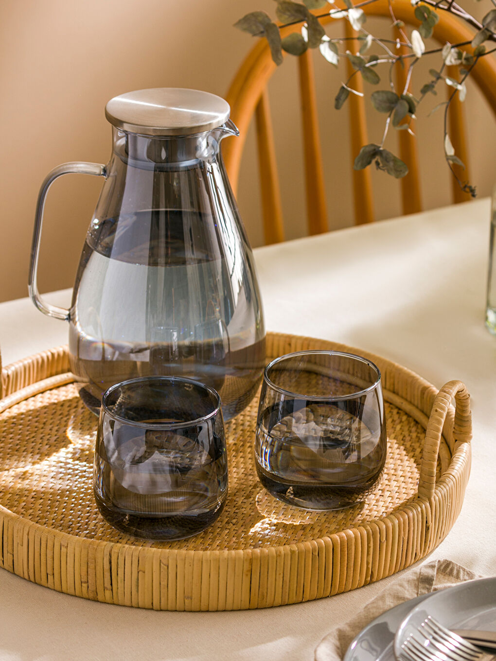 Antrasit Sürahi ve Bardak Takımı