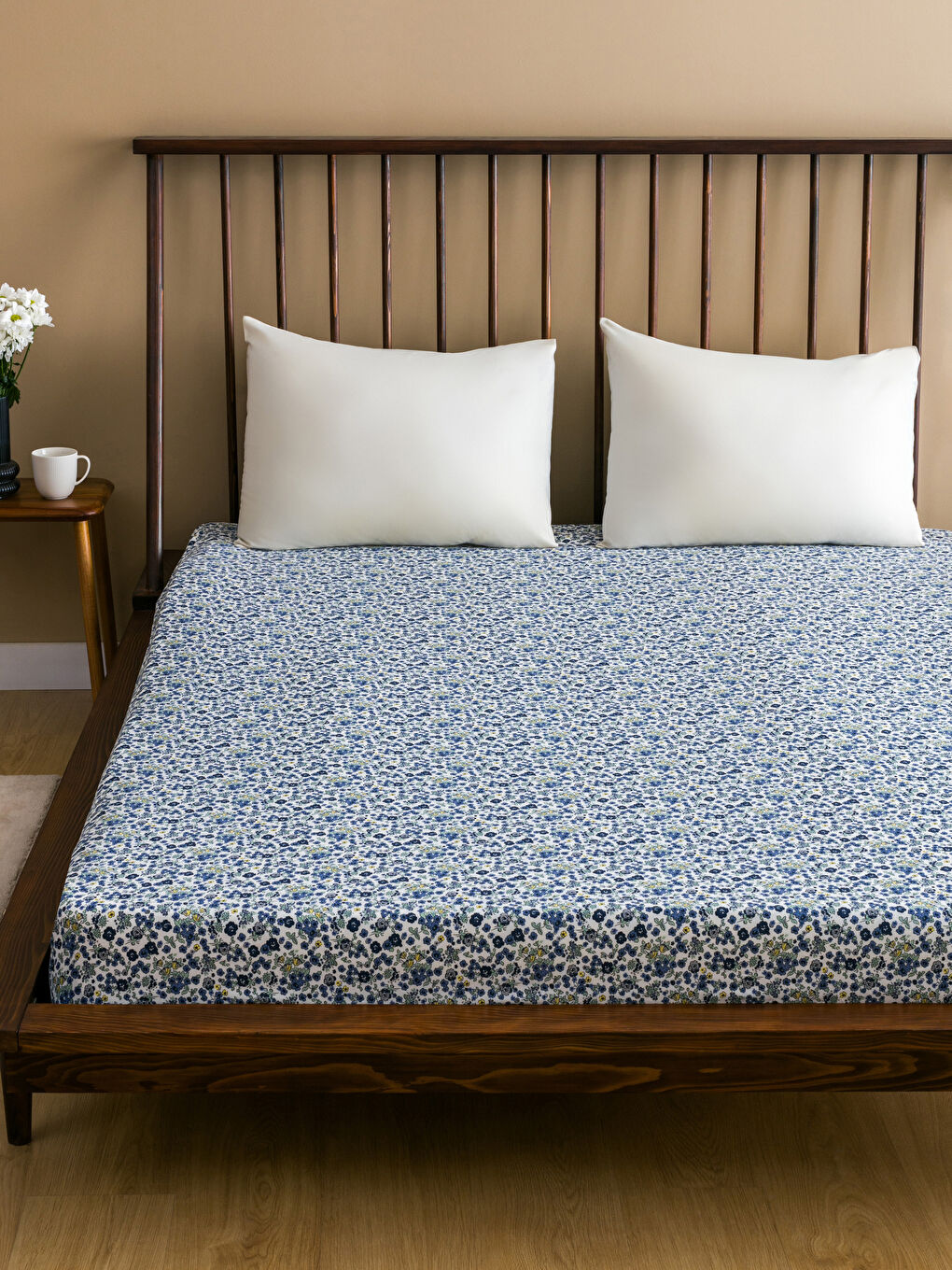 Flower Patterned Double Bed Fitted Sheet -S5EB30Z8-F9C