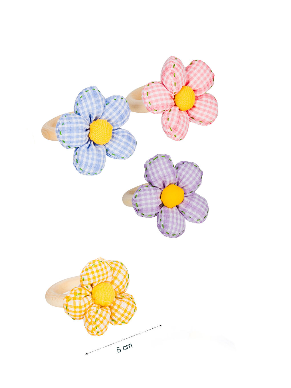 Flower-Shaped Napkin Ring Set of 4 -S5EE30Z8-FWA