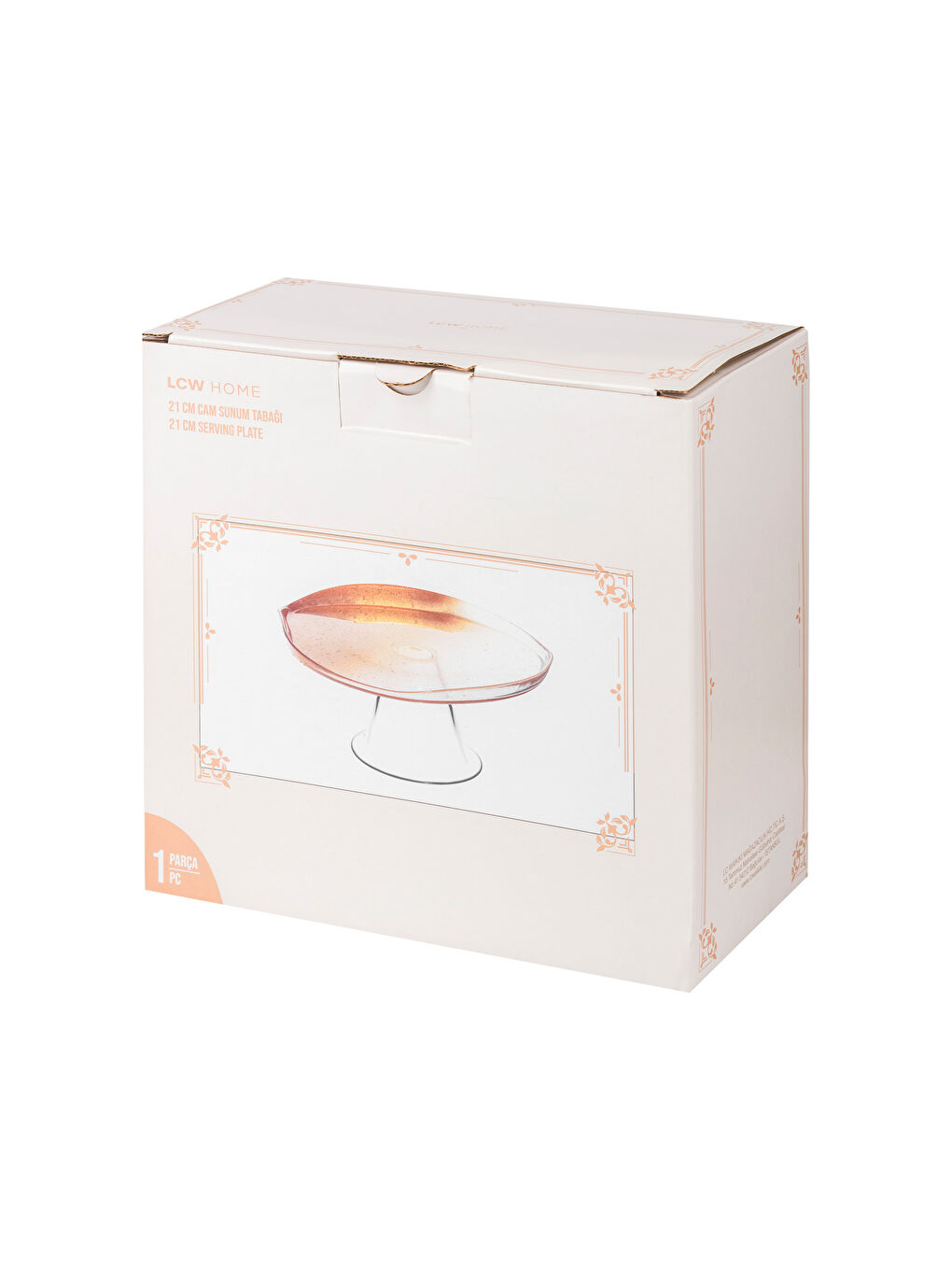 Renksiz Ayaklı Cam Sunum Tabağı 21 cm-3