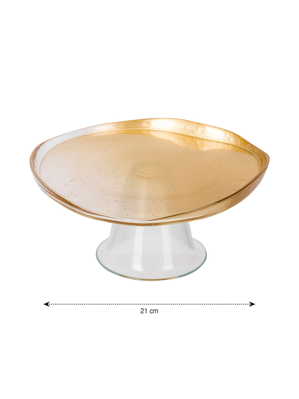 Renksiz Ayaklı Cam Sunum Tabağı 21 cm-4