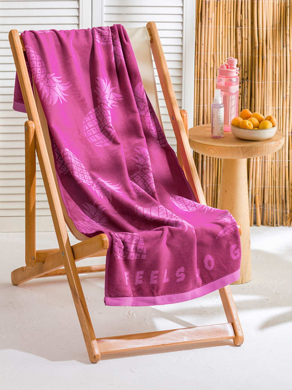 LCW ACCESSORIES Pineapple Patterned Beach Towel 70x150 cm -S5FG68Z8-HKL