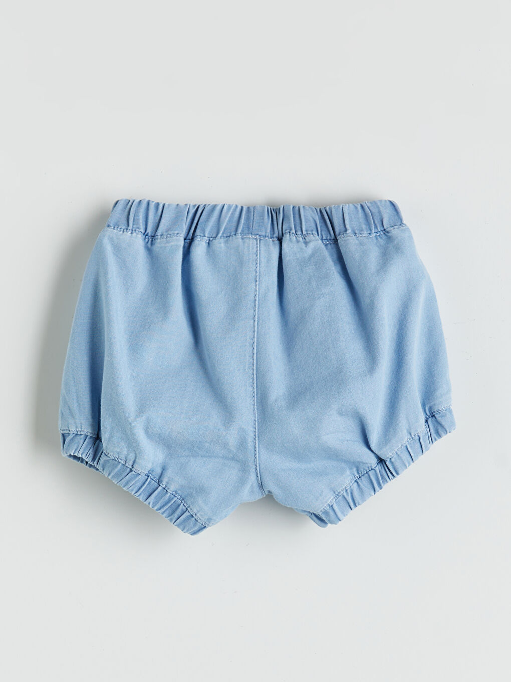 Mavi Beli Lastikli Kız Bebek Triko Şort-1