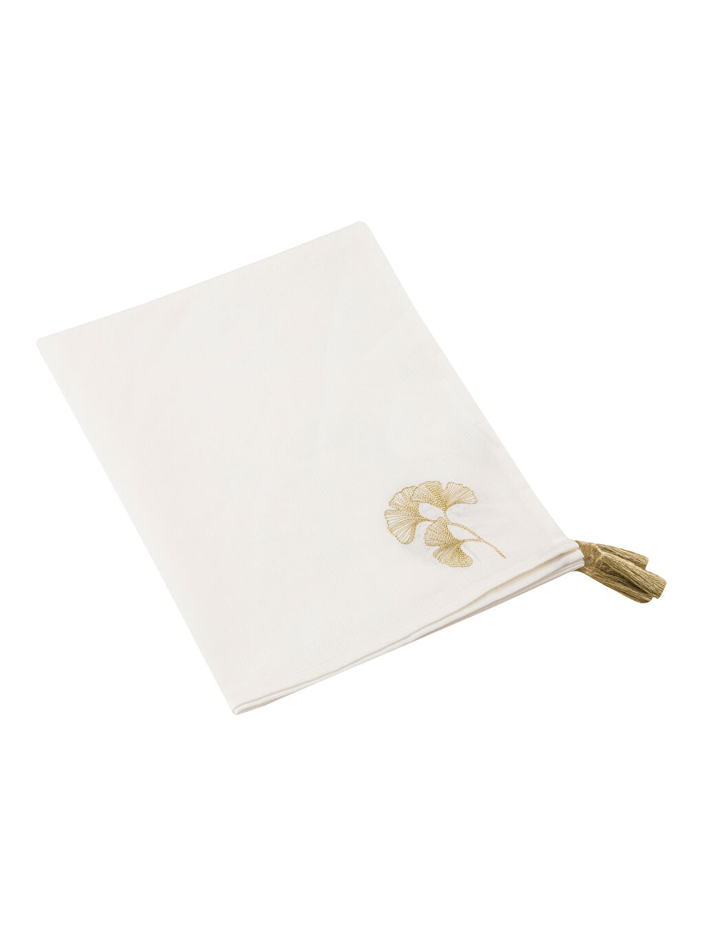 Floral Embroidered Tasseled Tablecloth 150x150 cm -S5FI95Z8-J5E