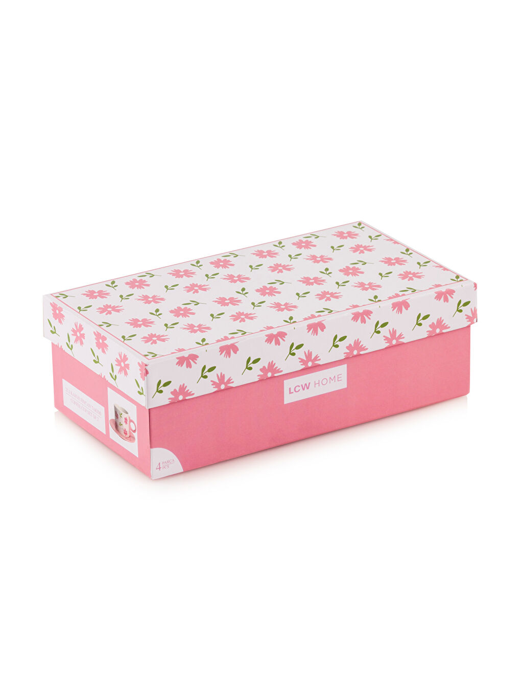 LCW HOME Set porcelanskih šoljica za kafu za 2 osobe sa cvetnim printom 90 ml -S5FR26Z8-F9C
