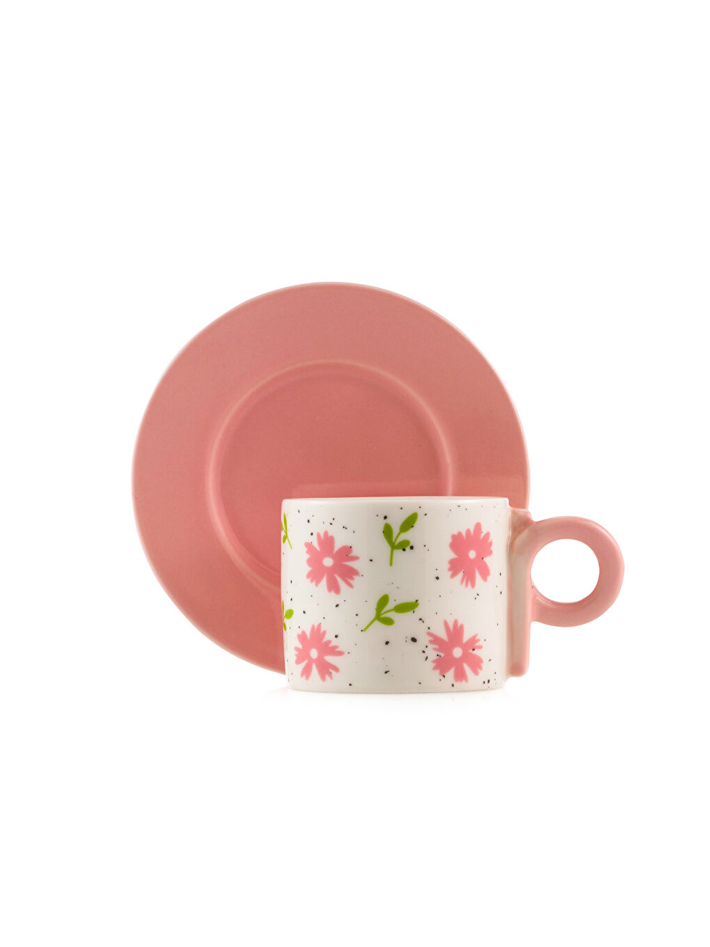 LCW HOME Set porcelanskih šoljica za kafu za 2 osobe sa cvetnim printom 90 ml -S5FR26Z8-F9C