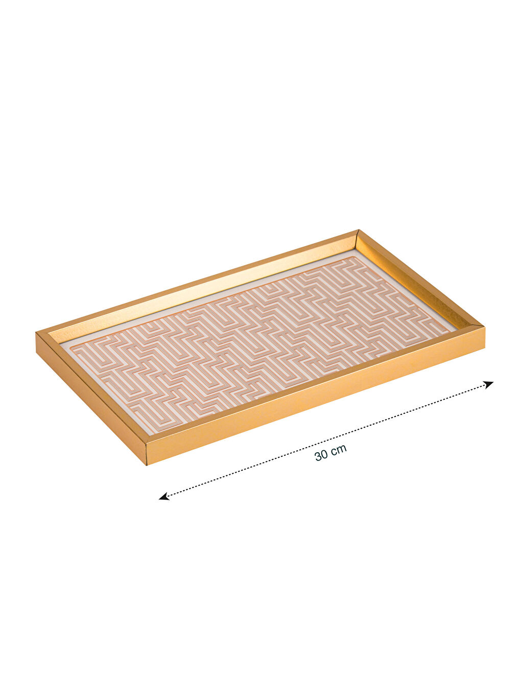 LCW HOME Bej Desenli Dekoratif Tepsi 33x33 cm - 4