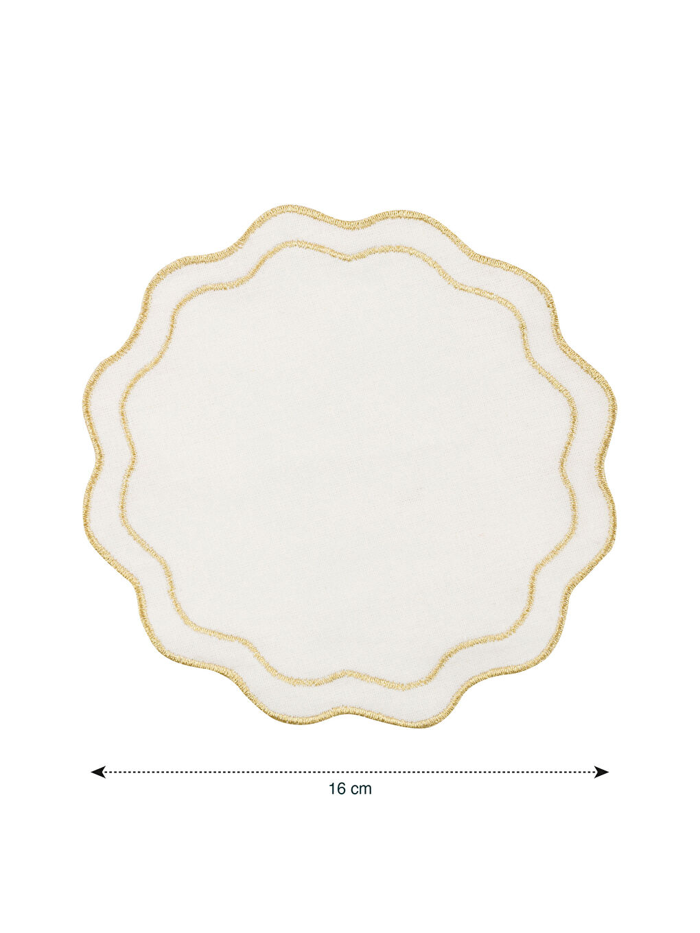 Beyaz Yaldızlı Kenar Detaylı Peçete 2'li 16 cm-3