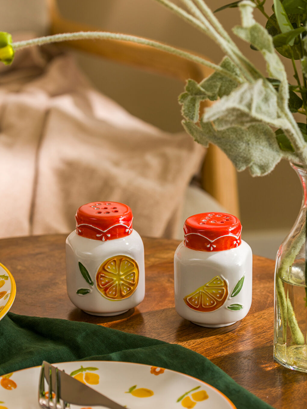 Printed Ceramic Salt and Pepper Mill Set -S5G672Z8-M0T
