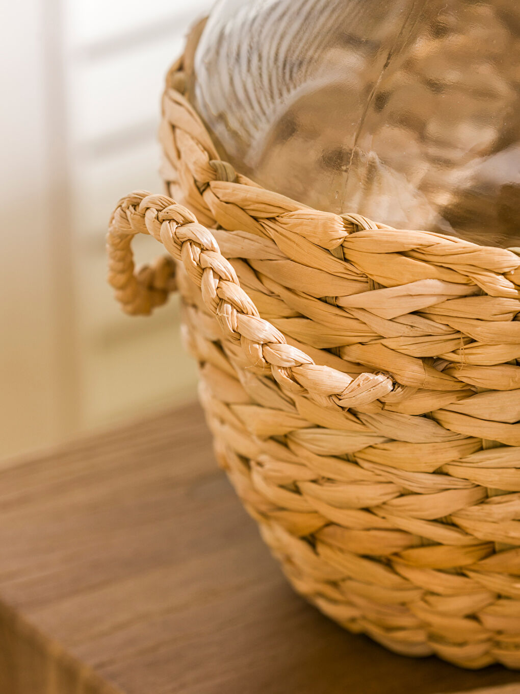 Wicker Handled Glass Vase 27 cm -S5G718Z8-Q57