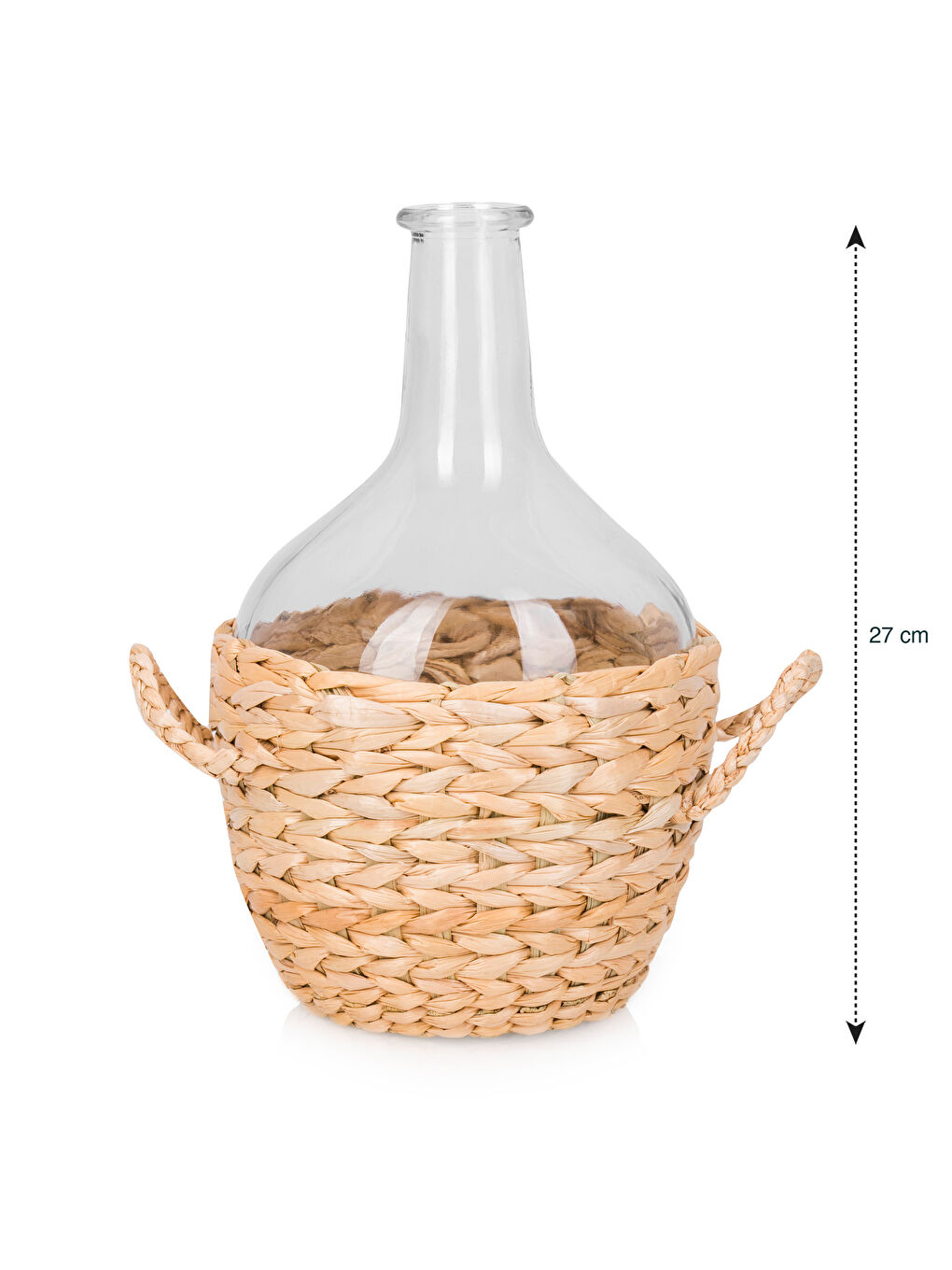Wicker Handled Glass Vase 27 cm -S5G718Z8-Q57