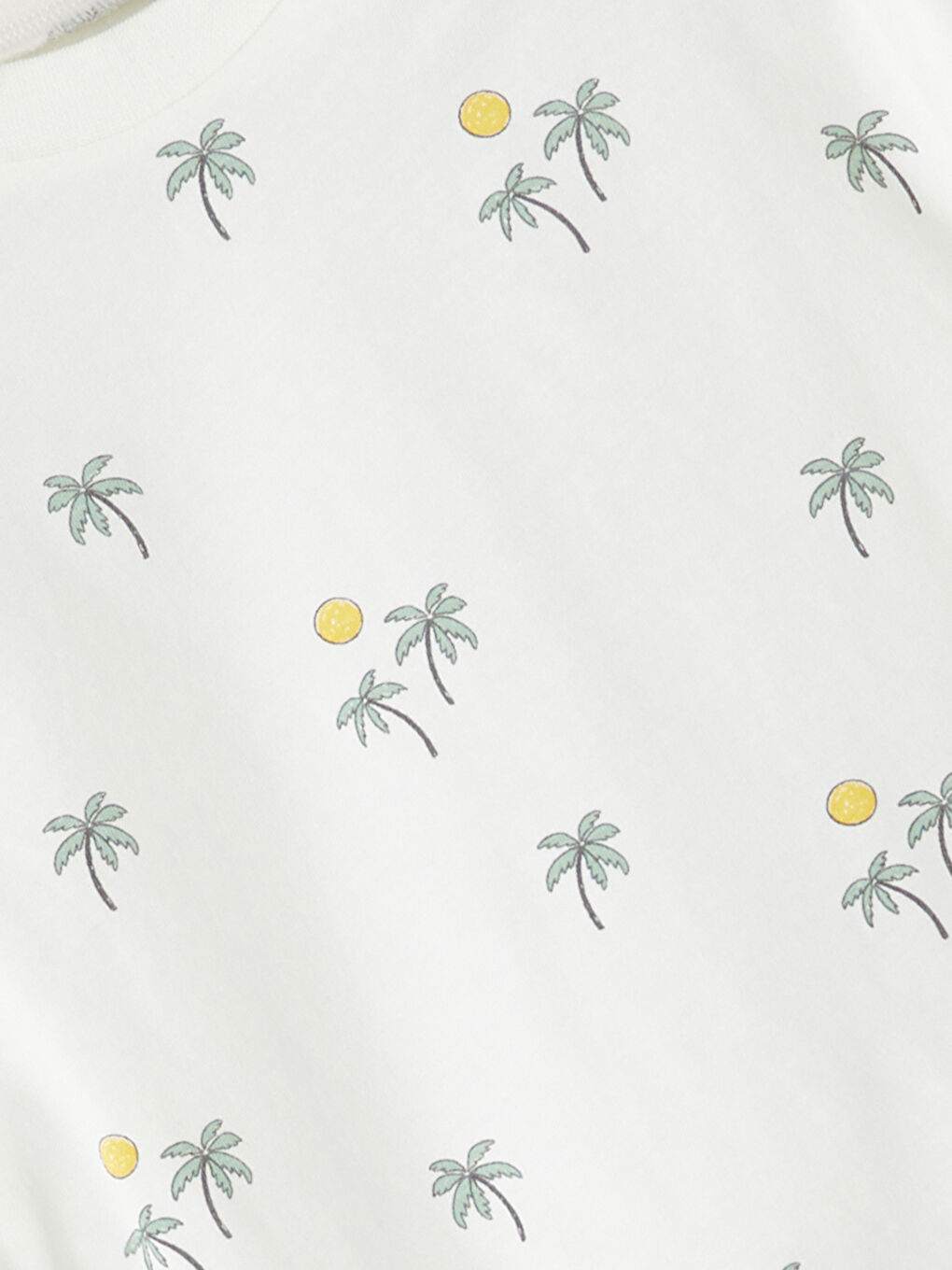 Ekru Bisiklet Yaka Baskılı Erkek Bebek Tişört-1