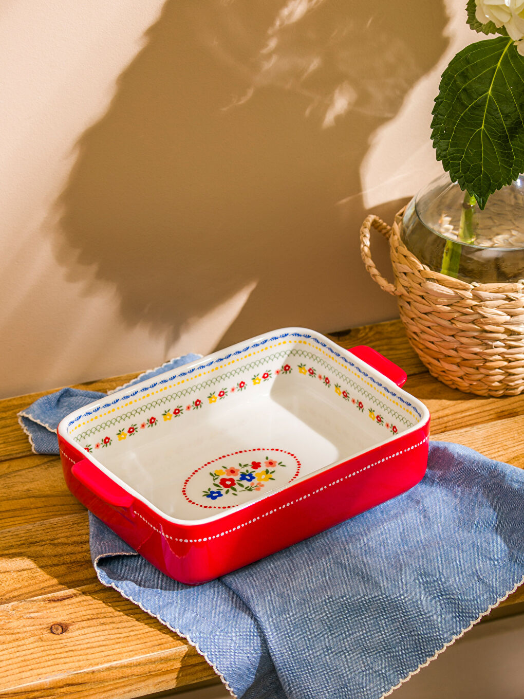 Floral Pattern Ceramic Baking Dish 27 cm -S5G979Z8-LTQ
