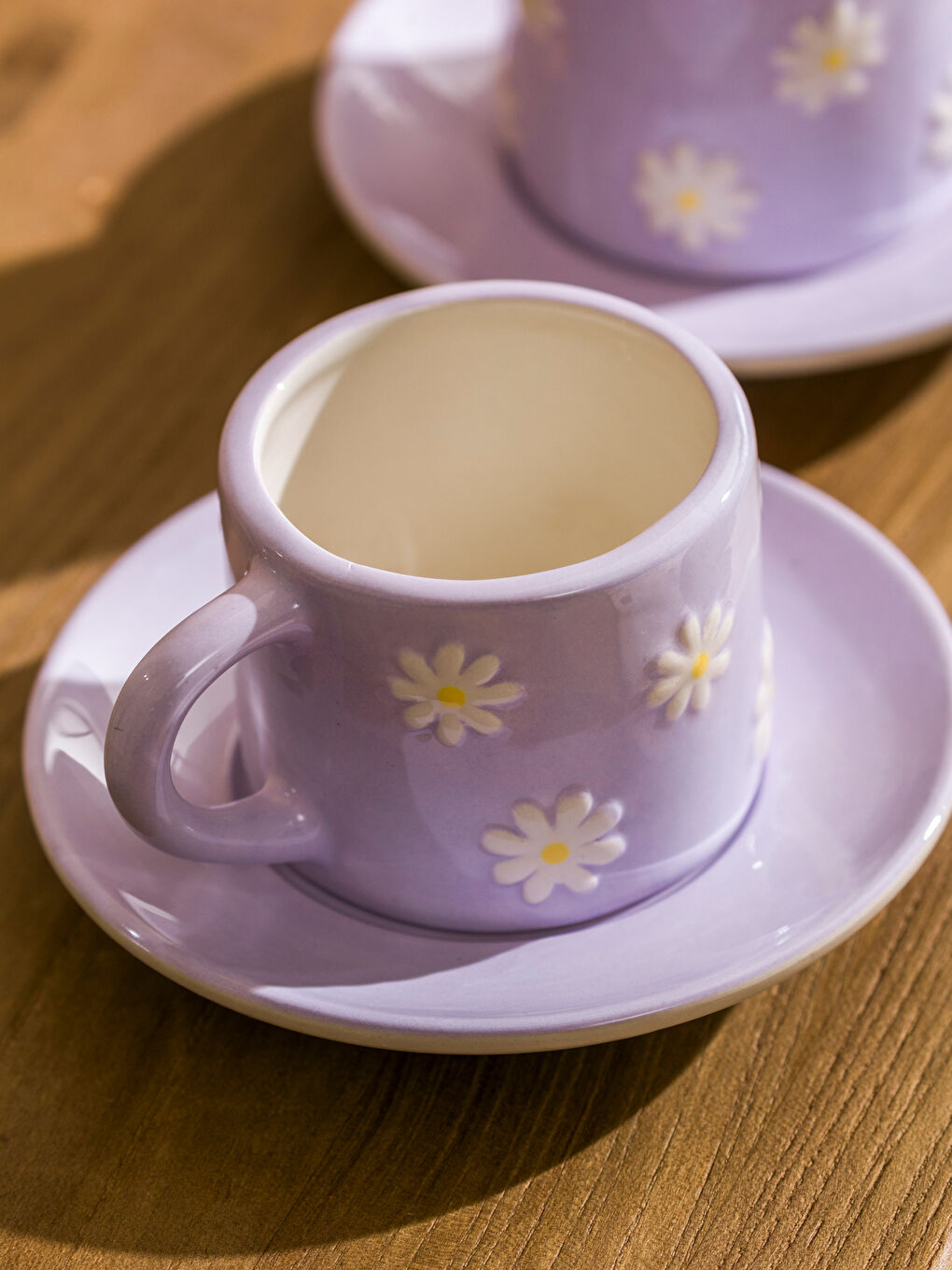 LCW HOME Lila Çiçek Baskılı 2 Kişilik Porselen Kahve Fincan Takımı 100 ml - 1