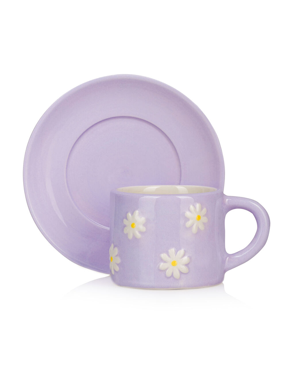 LCW HOME Lila Çiçek Baskılı 2 Kişilik Porselen Kahve Fincan Takımı 100 ml - 4