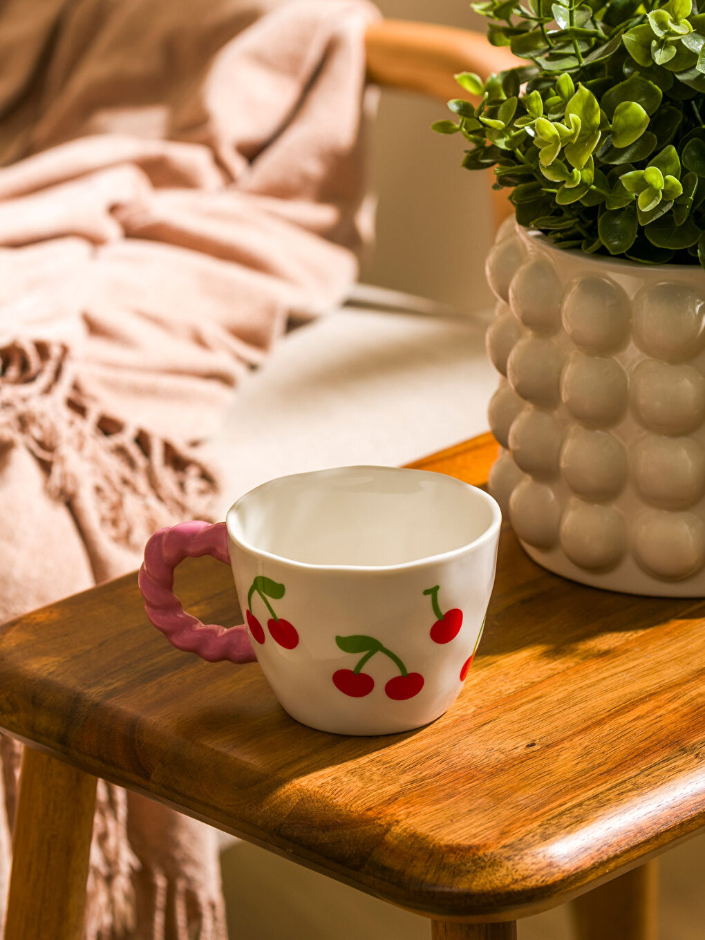 LCW HOME Kirmizi Kiraz Baskılı Seramik Kupa 270 ml - 1