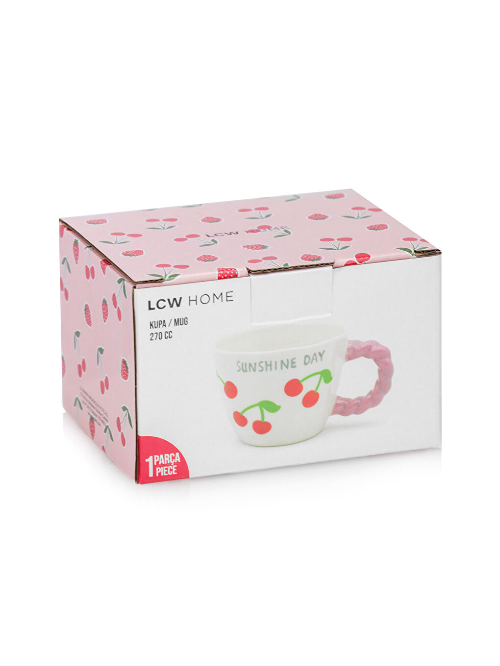 LCW HOME Kirmizi Kiraz Baskılı Seramik Kupa 270 ml - 3