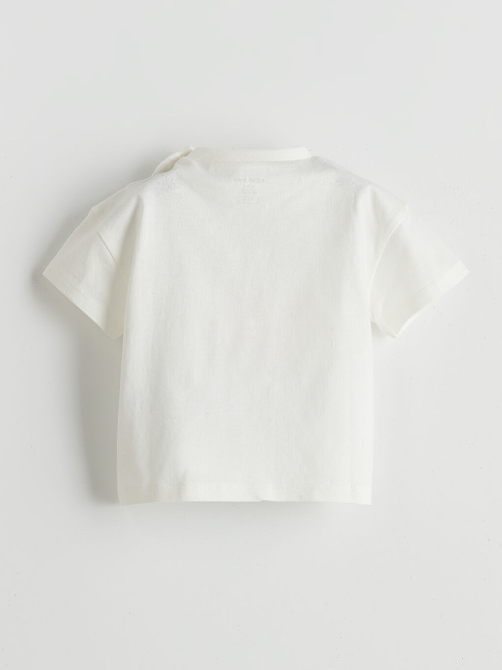 Ekru Bisiklet Yaka Baskılı Erkek Bebek Tişört-1